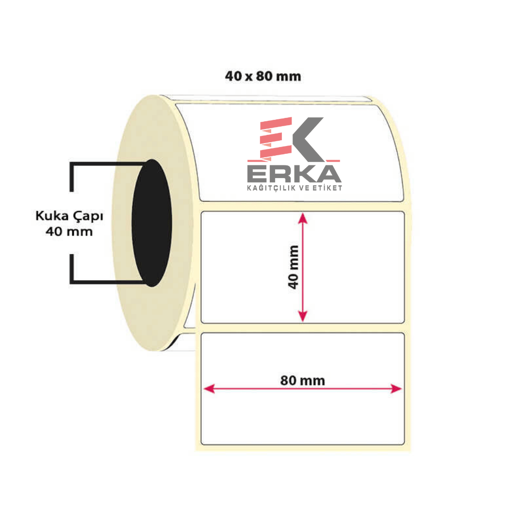 40x80 Termal Barkod Etiketi 1000 Sarım